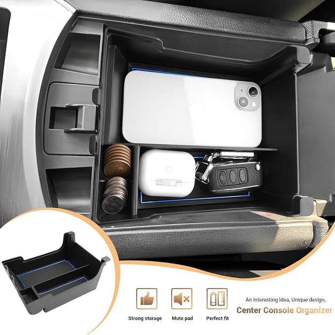 for 2024 Ford Edge Center Console Organizer Tray for 2021-2024 Edge SE/SEL/ST-Line/Titanium/ST Middle Console Organizer Center Console Storage Tray for 2023 Ford Edge Accessories (Blue)