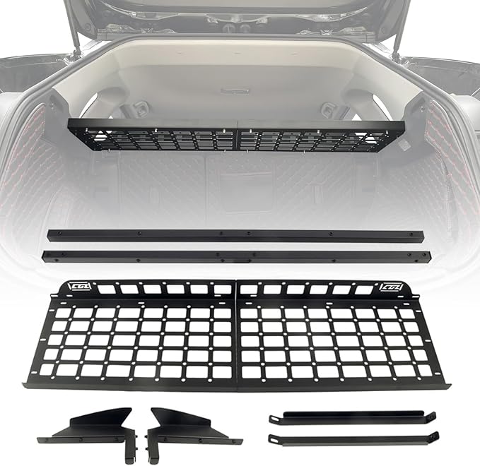 HIGH FLYING for Toyota RAV4 2019-2025 Car Accessories Modular Storage Molle Panel Cargo Shelf Organizer Luggage Carrier Rack Aluminum Alloy (with Conjoined Cross Bar)