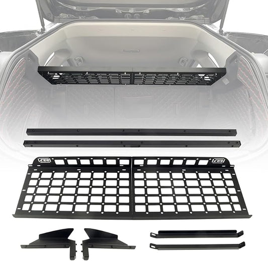 HIGH FLYING for Toyota RAV4 2019-2025 Car Accessories Modular Storage Molle Panel Cargo Shelf Organizer Luggage Carrier Rack Aluminum Alloy (with Conjoined Cross Bar)