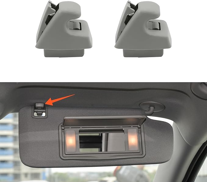 2PCS Sun Visor Support Retainer Clip, 95994975 95994976 Sun Visor Hook Clip Bracket Replacement, Anti Vibration Sun Visor Bracket Holder for Cruze Spark Verano, Car Accessories (Gray)