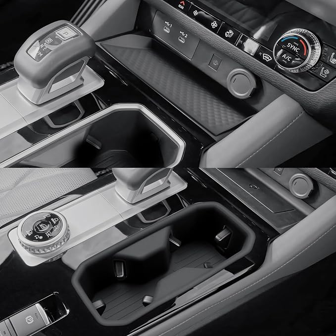 CDEFG 2Pcs for 2025 2026 Mitsubishi Outlander Center Console Organizer for 2025 2026 Mitsubishi Outlander Accessories Wireless Charging Cover & Cup Holder (for Gas Version Only)