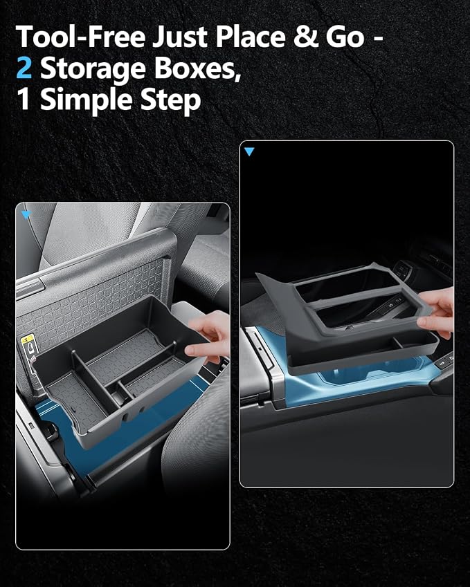 SKTU 2PCS for 2026 Toyota RAV4 Center Console Organizer for 2026+ Toyota RAV4 (LE/SE/XLE Premium/Woodland/XSE/Limited) Console Tray & Gear Shift Panel 2026 RAV4 Accessories Passenger Side Storage Box