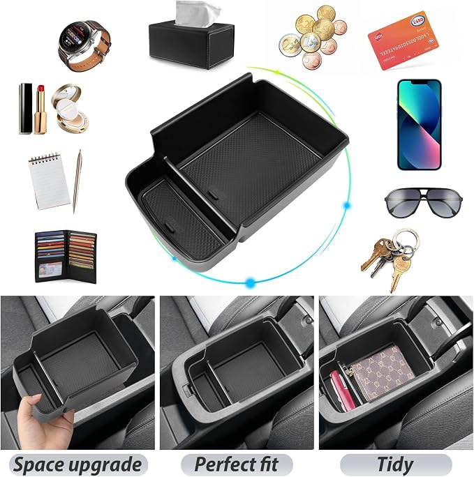 SKTU for 2024 2025 2026 Buick Envista Accessories Center Console Organizer 2024 2025 2026 Envista Insert ABS Materials Tray 2024 2025 2026 Envista Accessories Armrest Tray (Black)