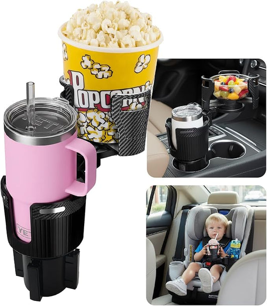 OtterVerz 11 Upgraded Car Cup Holder Expander,2 in 1 Extra Cup Holder for Car, Double Automotive Cup Holder Extender Adapter, Fits Hydro Flask, Yeti, Nalgene, 32/40 oz Large Bottles Drinks Mugs