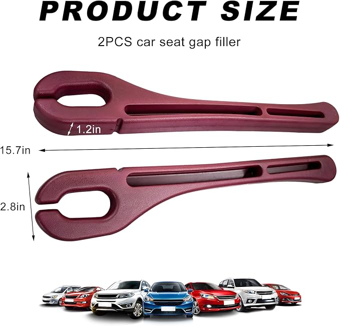 2 PCS Car Seat Gap Filler, Multifunctional Side Seat Gap Stopper Organizer with Phone Holder, Automotive Crevice Blocker Plug Between Seats Console to Prevent Dropping (Red)