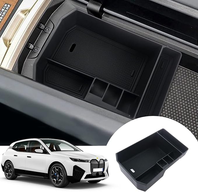 SHAOHAO 2026 iX I20 Console Organizer Tray Fit for 2022 2023 2024 2025 2026 iX Accessories Console Organizer 2023 2024 2025 2026 iX xDrive50, M60 Storage Box Insert Armrest Console Tray