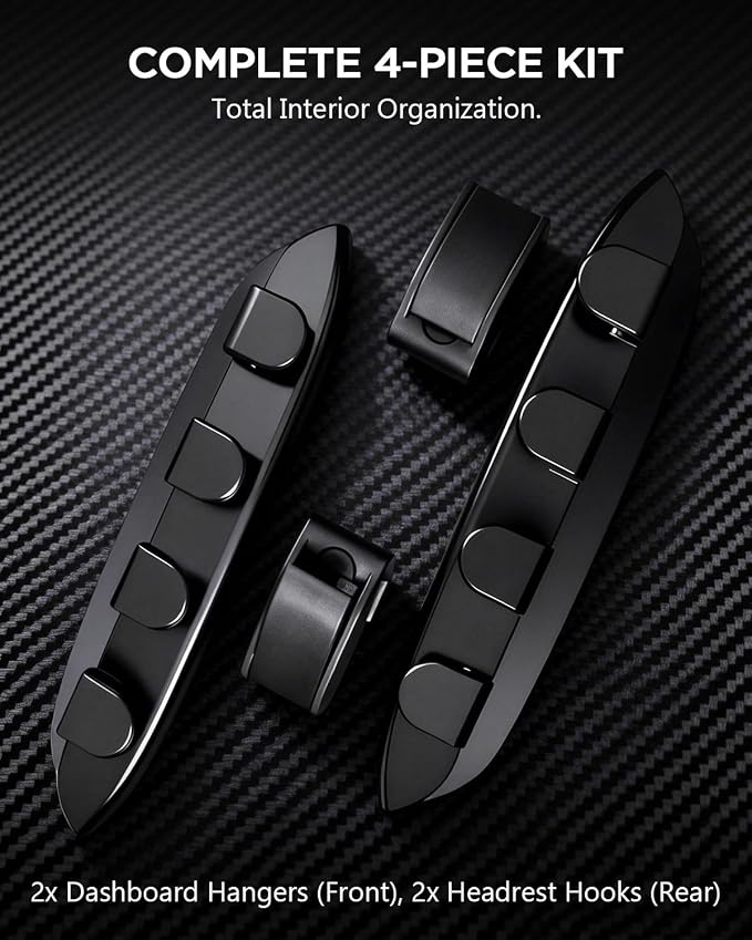 4-Pack Car Hooks for Tesla Model Y Juniper & Model 3 Highland Accessories 2026 2025, Retractable Glove Box Hanger & Rear Seat Clip, Interior Organizer for Handbag, Backpack, Grocery Bag