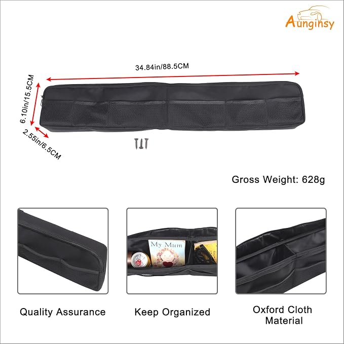 Aunginsy Car Trunk Organizer Compatible with Toyota FJ Cruiser 2007-2024+, Rear Tailgate Storage Bag Organizer Back Door Panel Storage Pockets Box Multi-Compartment Oxford Cloth Expansion Accessories