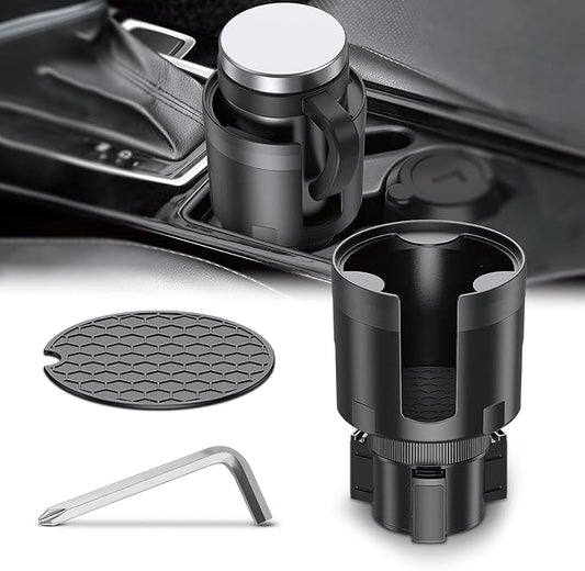 Frokom Cup Holder Expander for Car,Upgraded Car Cup Holder Expander Adapter with Offset Adjustable Base, Fit Most Large Bottles and Mugs-Yeti Ramblers 14/24/36/46oz, Hydro Flasks 32/40oz