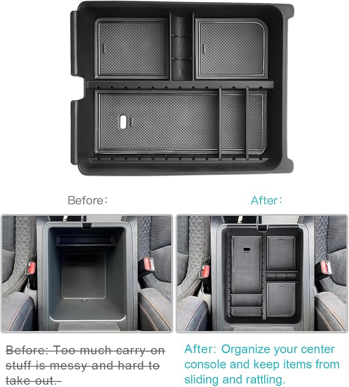 CDEFG for 2026 Honda Passport Center Console Organizer for 2026 Honda Passport Accessories Middle Console Organizer Armrest Storage Box Coin Holder Adjustable Compartment