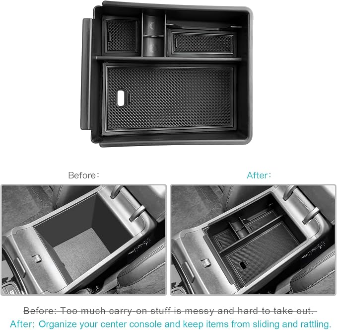 CDEFG for 2025 2026 Hyundai Tucson Center Console Organizer for 2025 2026 Hyundai Tucson (SE/SEL/XRT) Accessories Middle Console Armrest Storage Box(Not for PHEV/Limited/N-Line Models)