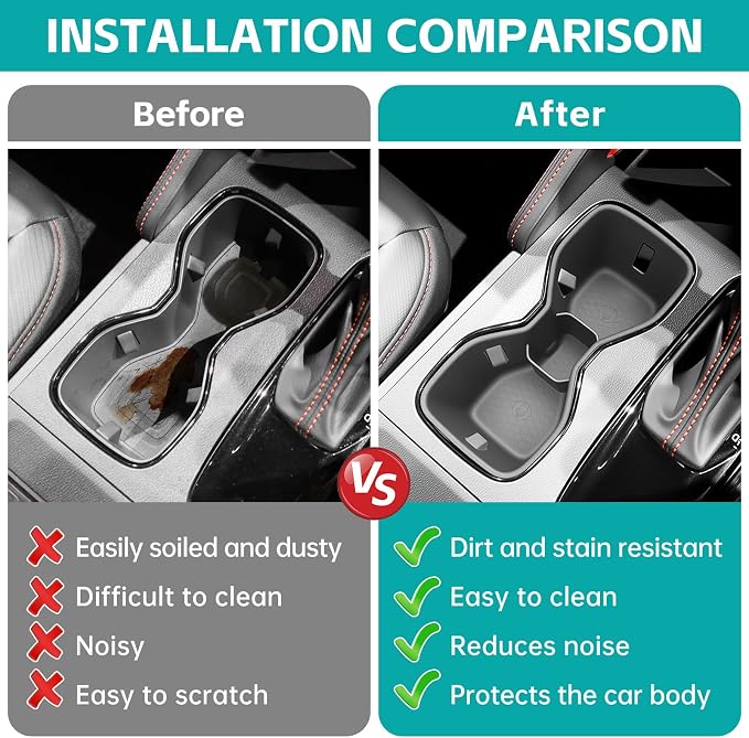 Cup Holder Organizer for 2022-2025 Nissan Frontier S SV Pro-X Pro-4X SL Accessories, Noise-Free Water & Dust Proof Silicone Insert Console Drink Holder for 22-25 Frontier Accessories