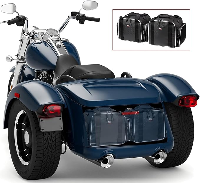 KEMIMOTO Trunk Liner Storage Bags for Tri Glide & Freewheeler Trike 2009-2026, 18Lx2 Large Capacity Rear Trunk Organizer, Easy Carry Travel Bags, 2 Pack