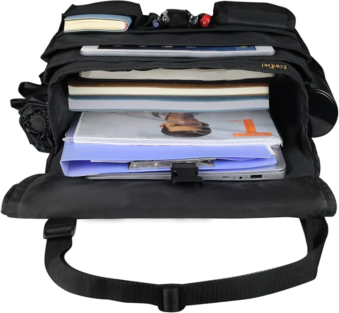 ECWKVN Car Front Seat Organizer with Dedicated Tablet/Laptop Storage, Vehicle Storage Organizer with Cup Holder-Adjustable Strap, Hardened Buckles, Car Seat Organizer Law Enforcement
