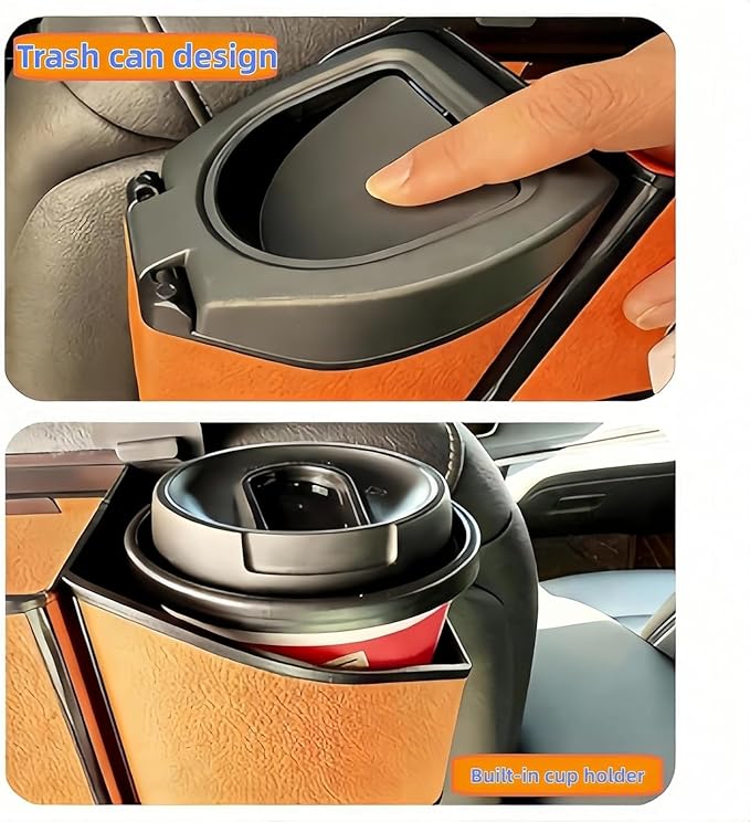 Car Back Seat Organizer, Car Tissue Holder, Cup Holder for Car - 2026 Upgrade 4-in-1 Leather Organizer & Storage Box for Phone, Snacks, Drinks, Handbag, Keep Your Ride Clean, Brown