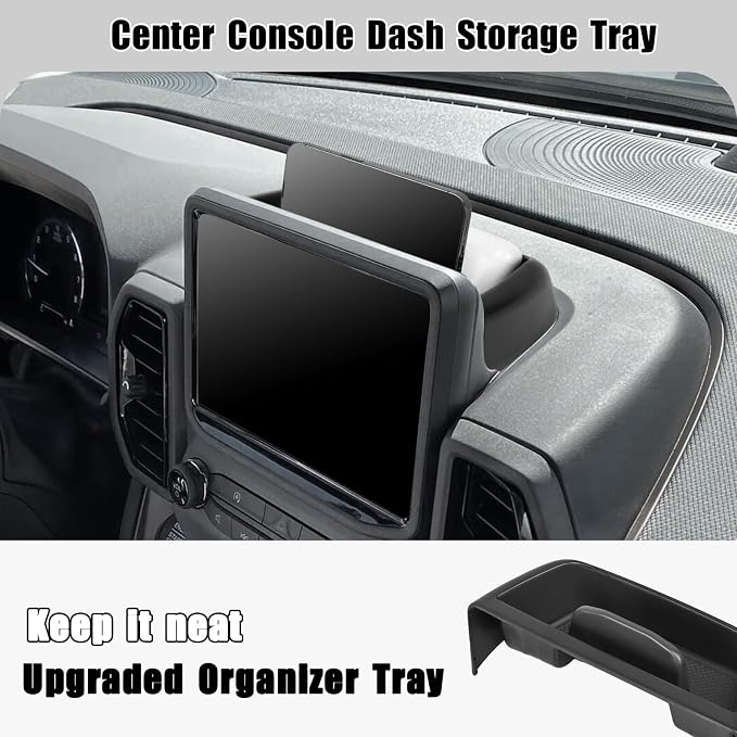 3PCS Center Console Organizers Compatible with 2021-2024 Ford Bronco Sport CX430 Dash Storage Tray and Armrest Storage Box Armrest Hidden Tray Interior Accessories