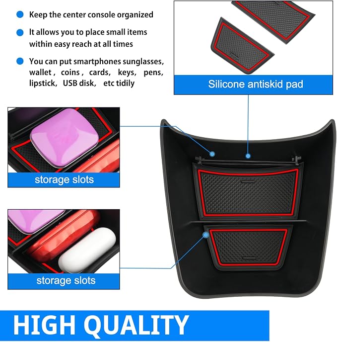 SHAOHAO Console Organizer Fit for 2024 2025 Chevy Trax Accessories 2024 2025 Chevy Trax (LS/1RS/LT/2RS/ACTIV) Storage Box Expanded Tray Chevy Trax 2024 Armrest Insert Tray 2024 2025 Trax Accessory