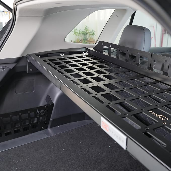 HIGH FLYING for Toyota RAV4 2026 2027 Interior Storage Molle Panel Cargo Shelf Trunk Organizer Luggage Carrier Rack Modular System Aluminum (Shelf+Storage Box)