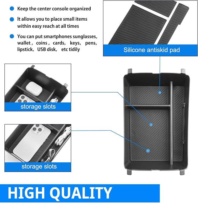 SHAOHAO for 2026 Hyundai Palisade Center Console Organizer Fit for 2026 Hyundai Palisade Accessories Console Tray, 2026 Palisade LX3 Upper Middle Console Armrest Stoage Box (Only for 7-Seat)