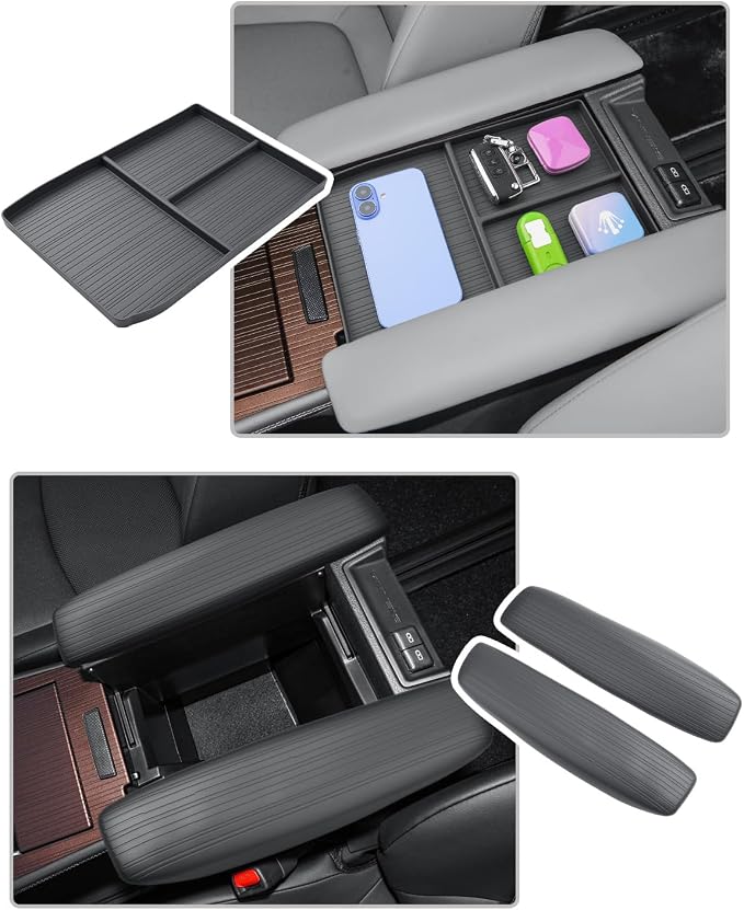 CDEFG 6Pcs for 2021-2025 2026 Toyota Sienna Center Console Cover for for 2021-2026 Toyota Sienna Accessories Dashboard Cover Dash Mat & Armrest Lid Barrier & Armrest Cover TPE Anti Slip Mats