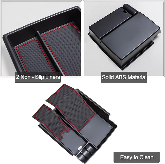 TOPINSTALL New Red Tray Compatible with 2021-2024 Ford Bronco & 2025+ Bronco 2-Door & 2025+ 4-Door Manual Transmission, Full Size Bronco Organizer (Not for Sport Model & 25 4 Doors AT)