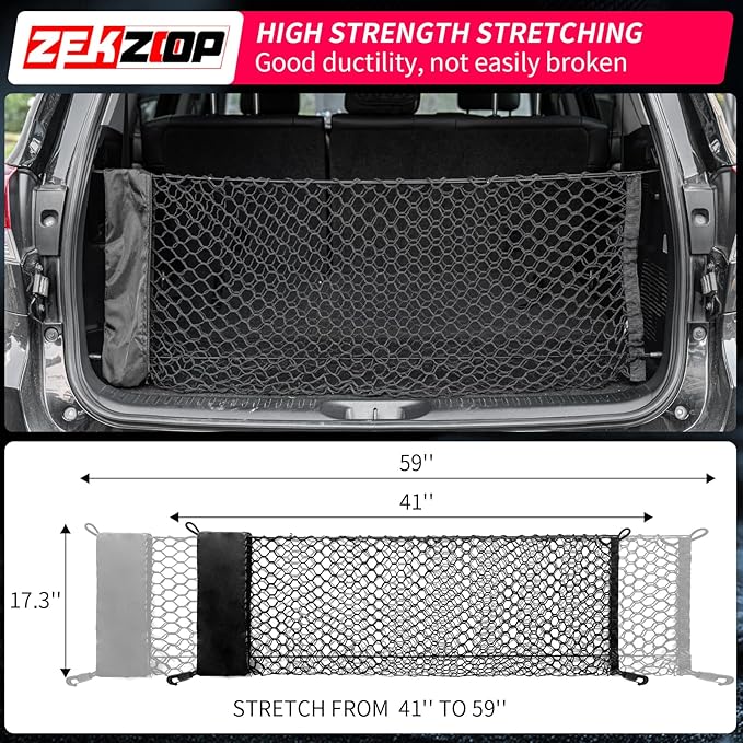 Cargo Net Compatible with 2014-2025 2026 Toyota Highlander Envelope Style Trunk Storage and Organizer Dense Mesh with Storage Bags Luggage Net for 2025 Highlander Exterior Accessories