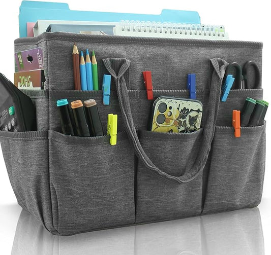 Cupohus Craft Organizer Bag, Art Supply Tote with Multiple Pockets, Portable Sewing Bag for Markers Scissors Brushes, Multi-Purpose Storage Case for Artists Crafters Hobbyists, Lightweight Travel Tote