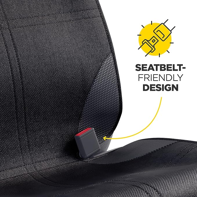 lebogner Car Seat Protector for Baby and Child – Non-Slip, Thick Padded Cover with 2 Mesh Pockets – 1 Pack