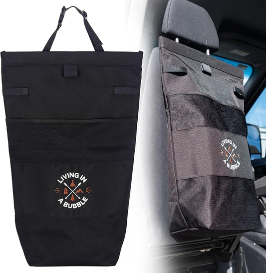 Living in a Bubble Wet Dry Laundry Bag – Portable Waterproof Laundry Hamper for RV, Campervan & Travel – Foldable Clothes Organizer with Separate Wet & Dry Compartments