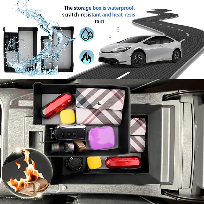 SHAOHAO 2PCS 2025 Outback Center Console Organizer for 2020 2021 2022 2023 2024 2025 Subaru Outback Legacy Accessories Console Tray Outback Legacy 2024 2025 Storage Box Insert Tray