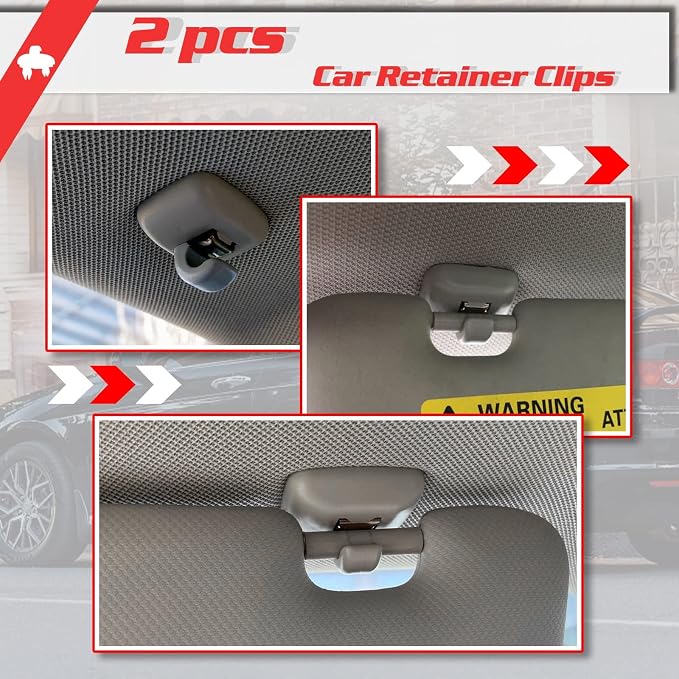 OTUAYAUTO 2PCS Audi Inner Sun Visor Clips, Upgraded Car Interior Sunscreen Holder Hook - Compatible with Audi Q5 Q3 A1 A3 A4 A5 S3 S4 S5 TT, OEM: 8U0857562A