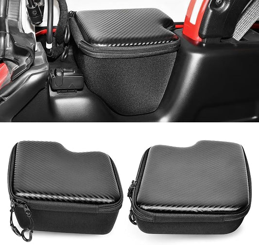 sukemichi Wheel Well Storage Bin for 2018-2023 Jeep Wrangler JL JLU 4XE Accessories, Rear Trunk Side Storage Box Cargo Organizer Cargo Tray for Wrangler JL 4 Door Accessories, With Lid