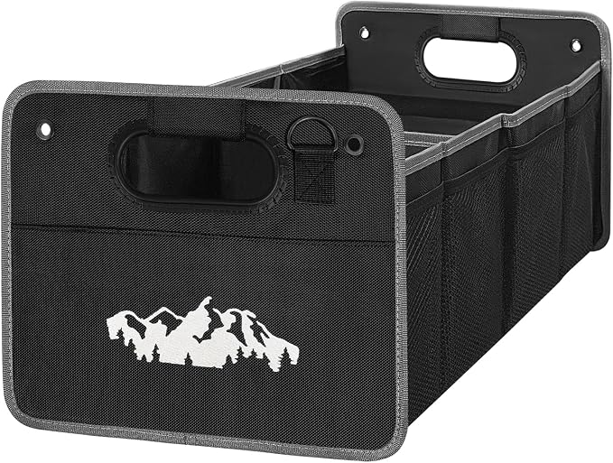 Car Trunk Organizer for Subaru Outback Crosstrek Forester Ascent Impreza WRX Legacy Accessories, Car Trunk SUV Accessories for Men & Women, 600D Oxford Polyester Trunk Storage Organizer Box (WHITE)