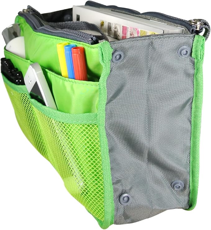 Wrapables® Unisex Bag Insert Organizer, Travel Bag Organizer - Green
