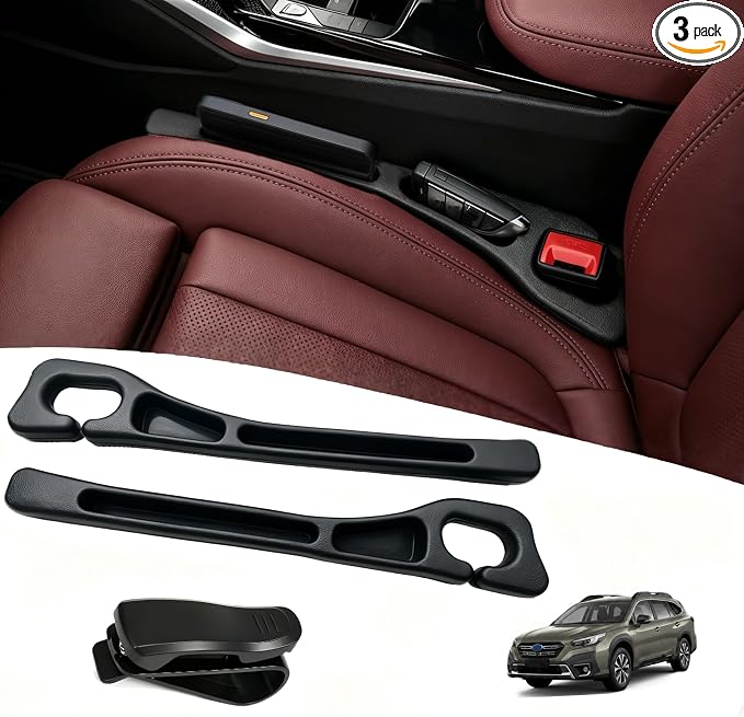 【Compatible with Subaru Outback】 Car Seat Gap Filler Organizer Compatible with Subaru Outback 1995-2025, Car Organizer Front Seat 2-in-1 Storage No-Drop Storage(2 Pack, Black)