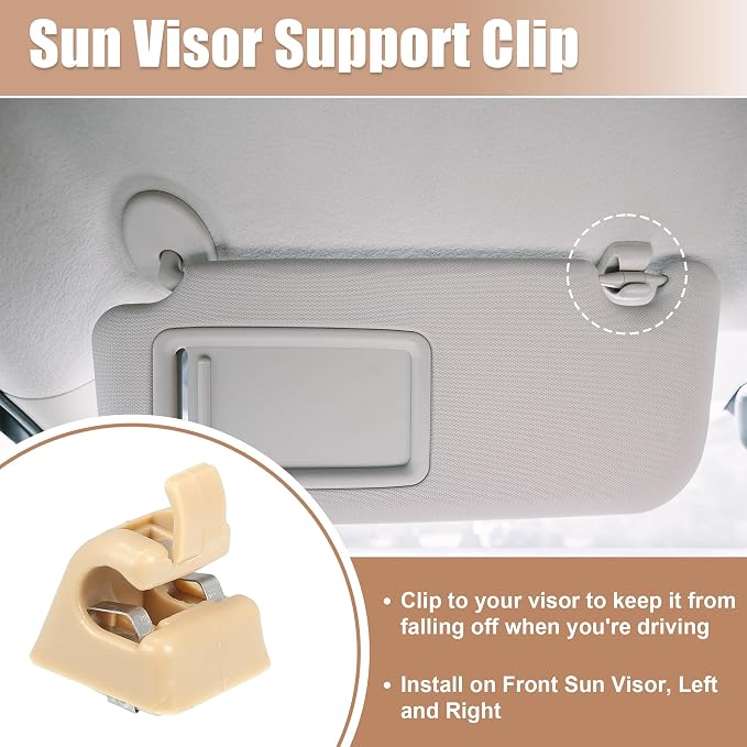 uxcell Sun Visor Support Clip Retainer for Mercedes-Benz W201 190 Class 1982-1993 No.A12681000128412 Sun Visor Support Clip Holder Bracket Hanger Plastic Beige Anti Vibration