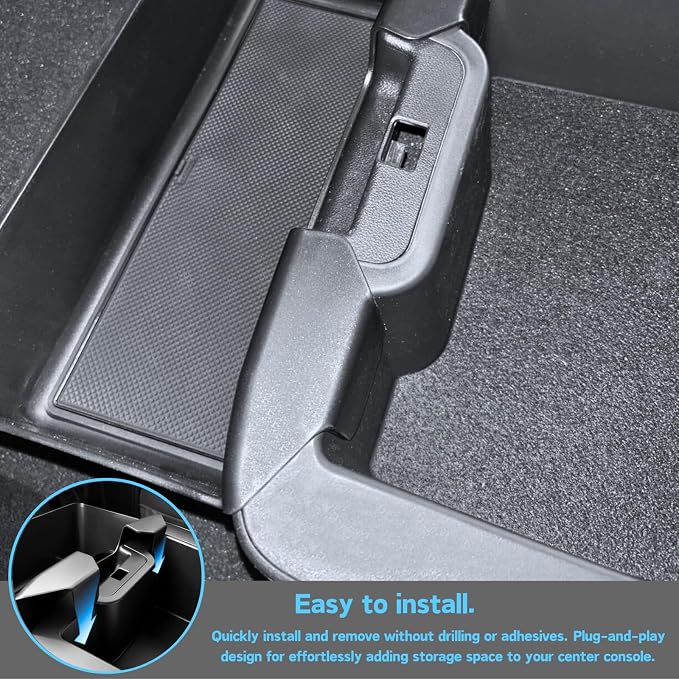 Floor Console Organizer for 2019-2026 Chevy Silverado/GMC Sierra 1500, 2020-2026 Silverado/Sierra 2500HD 3500HD Jump Seat Accessories Large-Capacity Hanging Tray(for Split-Bench Folding Seat Only)