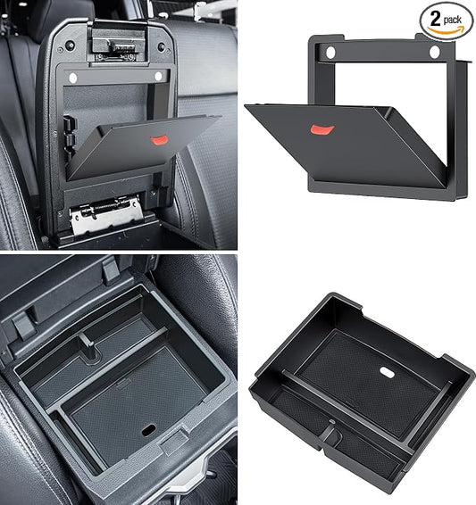 Sinvanho Center Console Organizer Compatible with 2024 2025 Toyota Tacoma (4th Gen) Accessories, Interior Insert Magnet Armrest Box Hidden Secondary Secret Privacy Storage Box Tray Coin Holder, 2 PCS