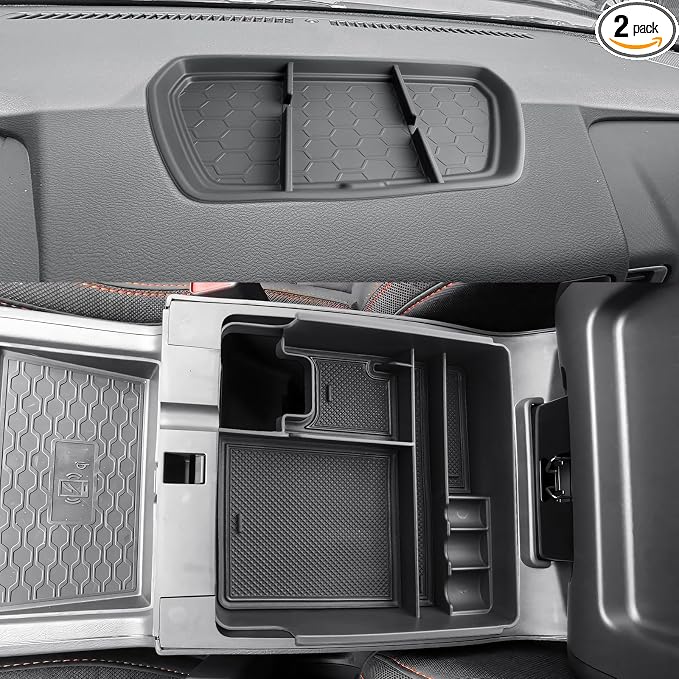 CDEFG 2PCS for 2022 2023 2024 Nissan Frontier Center Console Organizer 2022-2024 Nissan Frontier Truck Dash Organizer Dash Storage Box 2022-2024 Frontier Truck Accessories(Not for 2025)