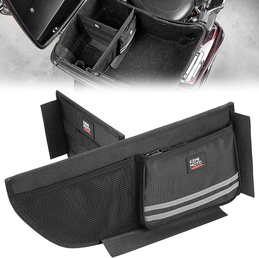 KEMIMOTO Organizer for Tour Pack Storage bag with Mesh Pocket and Dividers Compatible With Touring CVO Road Glide Ultra Limited Tri Glide 2014-2025