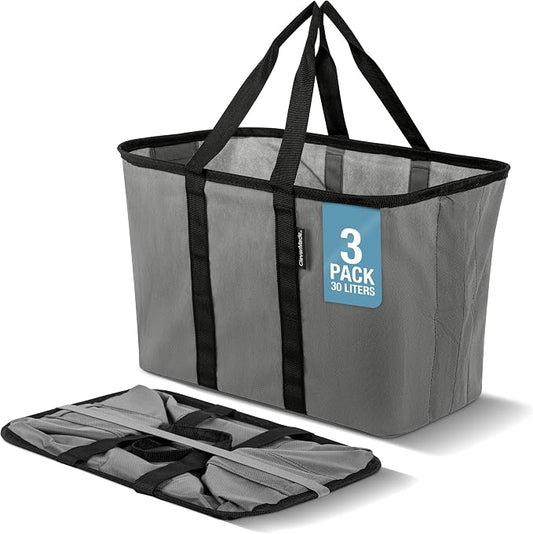 CleverMade EcoBasket Collapsible Tote Basket – Reusable Grocery Tote