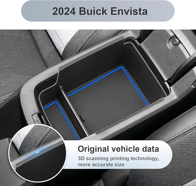 SKTU for 2024 2025 2026 Buick Envista Center Console Organizer 2024 2025 2026 Envista Console Tray 2024 2025 2026 Envista Accessories Armrest Box Envista Tray with Sunglasses Holder (Blue)