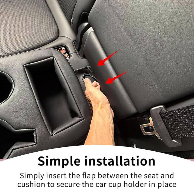 Xaido Car Back Seat Cup Holder, PU Leather Couch Sofa Bed Cup Holder Expander Tray, Boat Tray, Organizer for Trucks, Minivans, SUVs, RVs, Vehicles, Holds Drinks, Snacks, Cell Mobile Phone