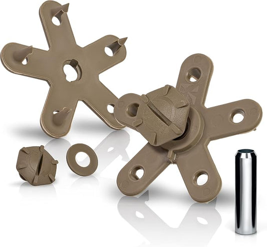 Eagle Klaw 2.0 Floor Mat Clips (4 Sets) for Car Mats and Floor Liners - Made in USA Car Accessories - Beige - 2 Car Floor Mats kit + 3/8" Cutter
