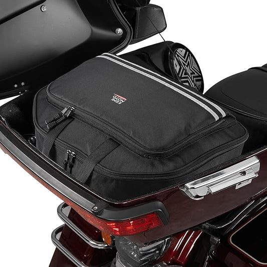 KEMIMOTO Upgraded Rear Turnk Liner 40L with Upgraded Strap Luggage Bag Compatible with Touring CVO Trike 1993-2025 Models for Street Glide Road Glide Road King Black