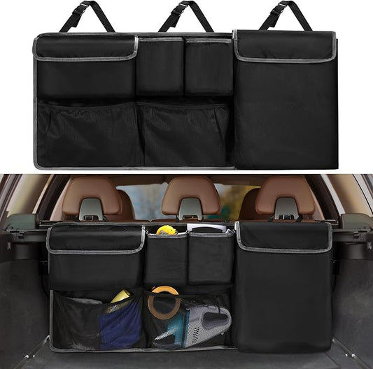 XHRING Car Trunk Organizer Storage Backseat Hanging Bag for Mazda CX5/CX-5 CX30/CX-30 CX50/CX-50 CX9/CX-9 CX3 CX7/CX-7 GS GT I Sport Touring Carbon Edition SUV Camping Accessories 2000-2025 2026