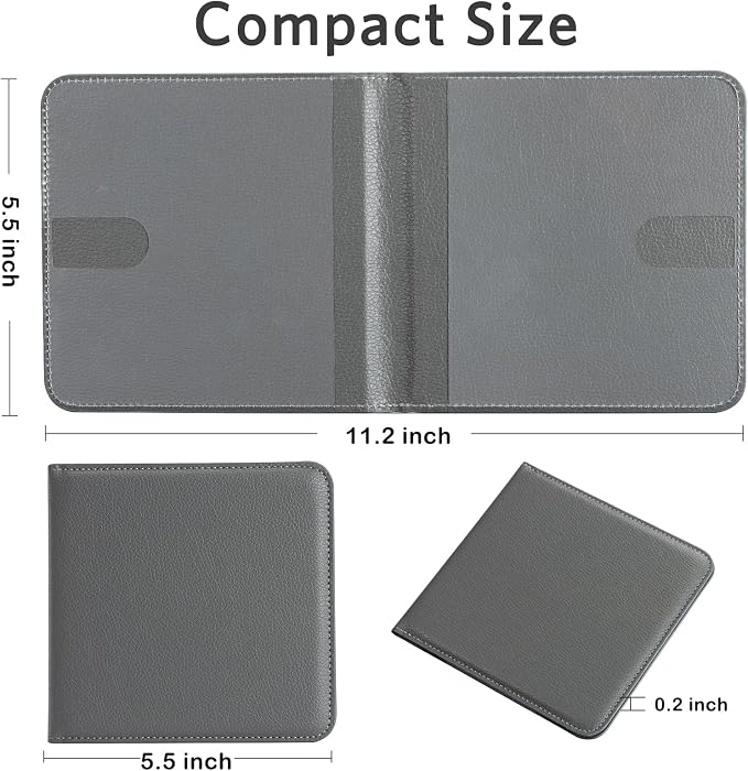CoBak Car Registration and Insurance Holder - Men and Women Small Lightweight Vehicle Glove Box Car Organizer, Auto Truck Comparment Accessories Case for Essential Document, Driver License (Gray)