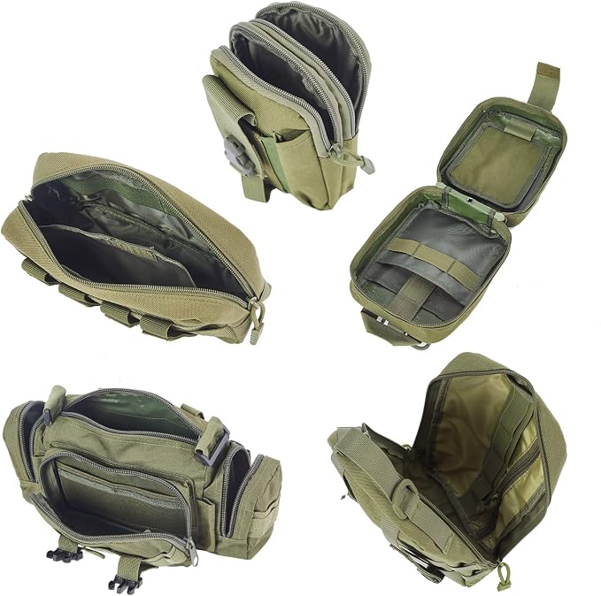 Universal Tactical Seat Back Organizer Vehicle Molle Panel Organizer Storage Bag with 5 Detachable Molle Pouch for All Vehicel Such as Jeep,Truck,SUV, Car, Ford,Chevy etc
