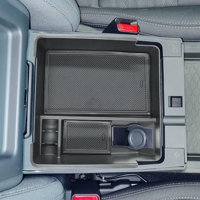 EDBETOS Center Console Organizer Tray Compatible with Nissan Frontier 2022 2023 2024 2025 2026 Pickup Truck Accessories Interior Secondary Armrest Storage Box Insert Tray, USB Cable Hole