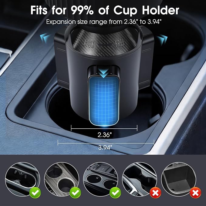 Cup Holder Tablet Mount, Ipad Cup Holder Car Mount Expander [2026 Upgraded] with 22" Height Adjustable Arm for Tablet iPhone 3-13in iPad Pro Air Mini, Fire, iPhone 15, Galaxy S24 Z Fold 5